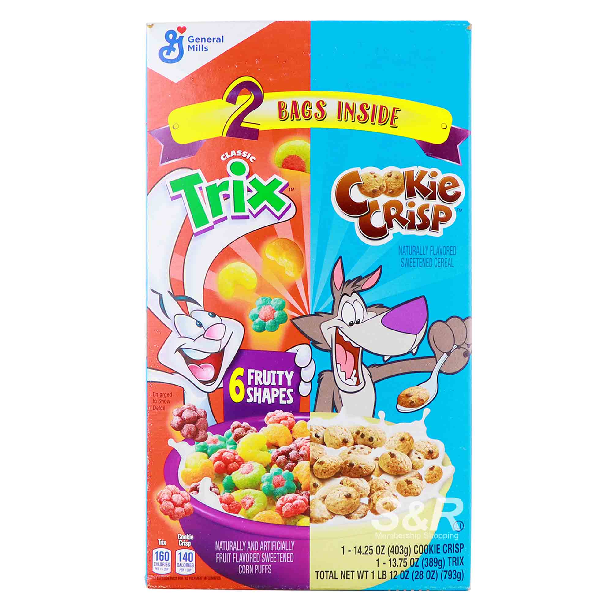 Trix & Cookie Crisp Breakfast Cereals 2 bags